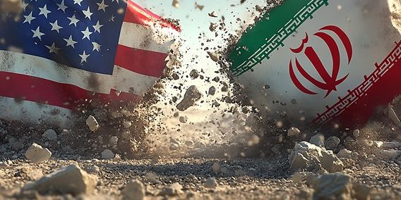 Flaggen_Iran_USA_Krieg-1