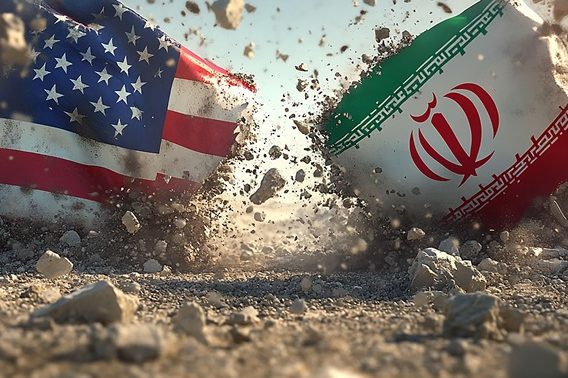 Flaggen_Iran_USA_Krieg-1